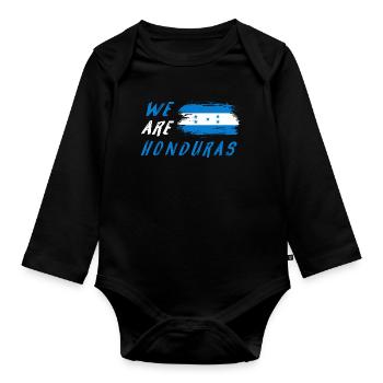 Wir sind Honduras - Baby Bio-Langarm-Body - Schwarz - Vorne