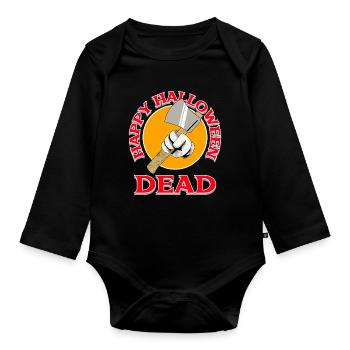 Halloween Axe with Dead Design - Organic Longsleeve Baby Bodysuit - black - Front
