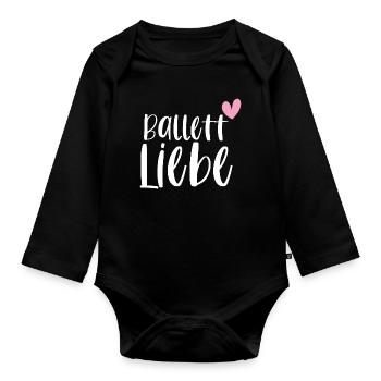 Ballett Liebe Ballerina Balletttänzerin Geschenk - Baby Bio-Langarm-Body - Schwarz - Vorne