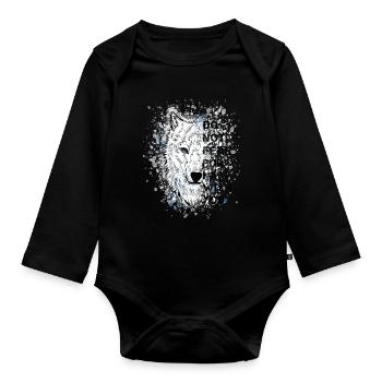 Religiöses Zitat Bibelvers - Baby Bio-Langarm-Body - Schwarz - Vorne