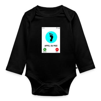 Appel du pied - Body Bébé bio manches longues - noir - Devant