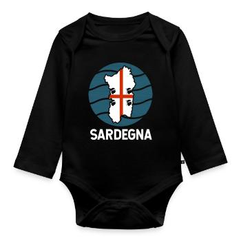 Sardinien Flagge - Baby Bio-Langarm-Body - Schwarz - Vorne