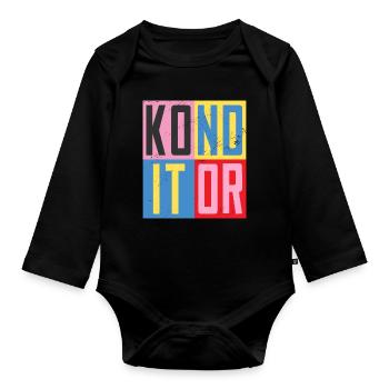 Pastry Chef Design - Organic Longsleeve Baby Bodysuit - black - Front