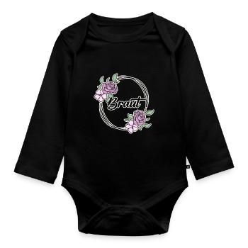 Braut Junggesellinnenabschied - Baby Bio-Langarm-Body - Schwarz - Vorne