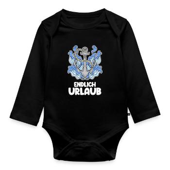 Urlaub - Baby Bio-Langarm-Body - Schwarz - Vorne
