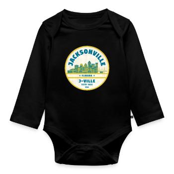 Jacksonville Skyline Crest - Baby Bio-Langarm-Body - Schwarz - Vorne