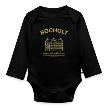 Bocholt Historisches Rathaus - Baby Bio-Langarm-Body - Schwarz - Vorne