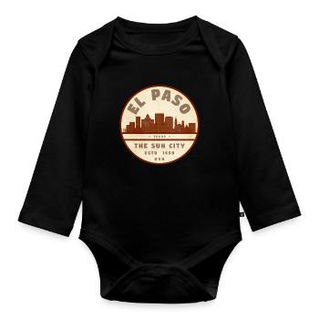 El Paso Skyline Vintage Seal - Organic Longsleeve Baby Bodysuit - black - Front