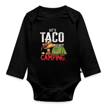 Tacos à propos de Camping Funny glamping - Body Bébé bio manches longues - noir - Devant