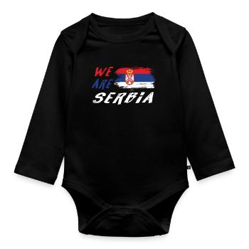 Wir sind Serbien - Baby Bio-Langarm-Body - Schwarz - Vorne