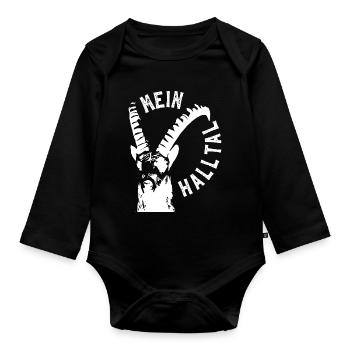 MEIN HALLTAL Steinbock - Baby Bio-Langarm-Body - Schwarz - Vorne