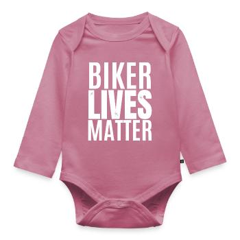 biker lives matter - Body Bébé bio manches longues - mauve - Devant
