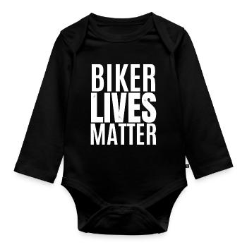 biker lives matter - Body Bébé bio manches longues - noir - Devant