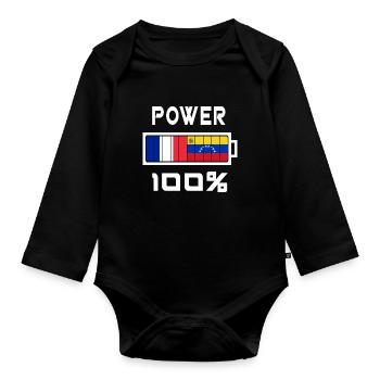 Venezuela und Frankreich Power 100% - Baby Bio-Langarm-Body - Schwarz - Vorne