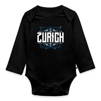 Zürich - Zurich - Züri für Zürcher - Baby Bio-Langarm-Body - Schwarz - Vorne