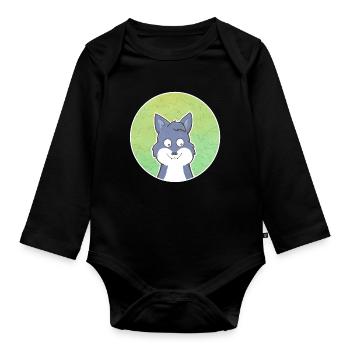 Wolf - Baby Bio-Langarm-Body - Schwarz - Vorne