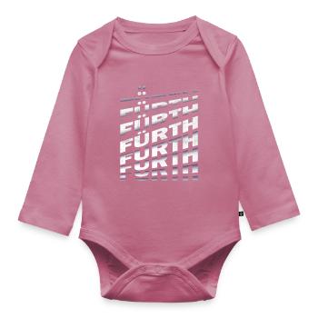 Fürth Germany City Font Skyline Home - Organic Longsleeve Baby Bodysuit - mauve - Front