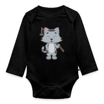 Canne à pêche Cat Angler Canne à pêche - Body Bébé bio manches longues - noir - Devant