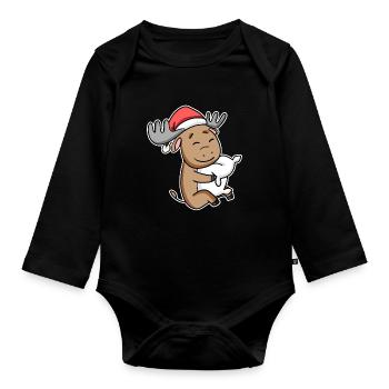 Orignal Noël Sommeil Sommeil Sommeil - Body Bébé bio manches longues - noir - Devant