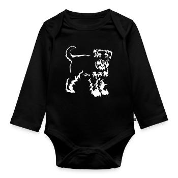 Schnauzer "Black Edition" - Organic Longsleeve Baby Bodysuit - black - Front