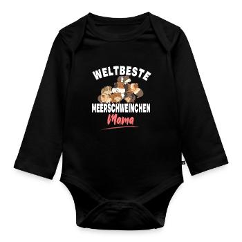 Weltbeste Meerschweinchen Mama für Frauen - Baby Bio-Langarm-Body - Schwarz - Vorne
