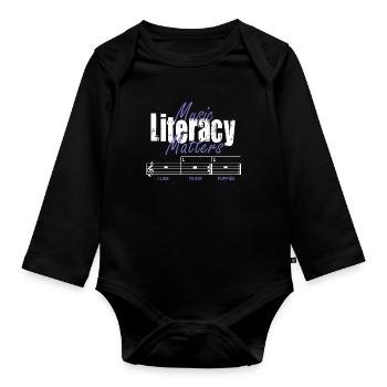 Music Literacy Matters - Organic Longsleeve Baby Bodysuit - black - Front