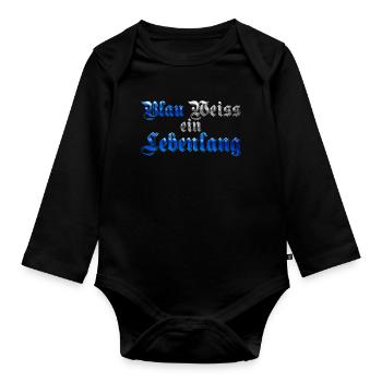 Blau Weiss ein Lebenlang - Baby Bio-Langarm-Body - Schwarz - Vorne