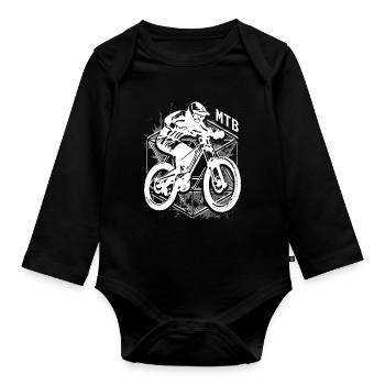 VTT - VTT - VTT - Descente - Body Bébé bio manches longues - noir - Devant
