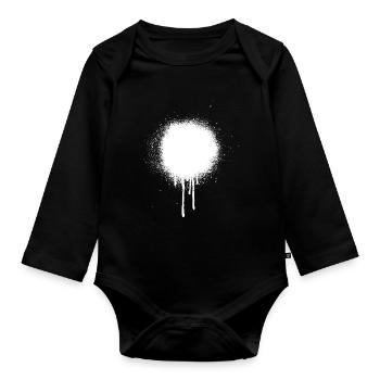Graffiti stain - Organic Longsleeve Baby Bodysuit - black - Front