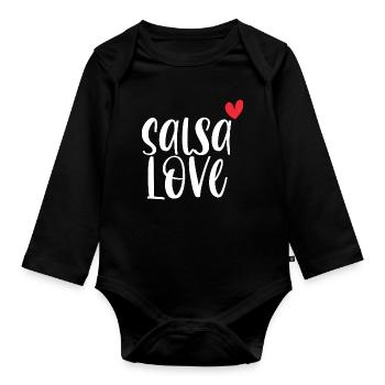 L’amour de la salsa! Cadeau de danse Dancer Latino - Body Bébé bio manches longues - noir - Devant