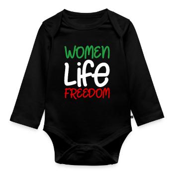Women Life Freedom Iran Women Women Women's Rights - Organic Longsleeve Baby Bodysuit - black - Front