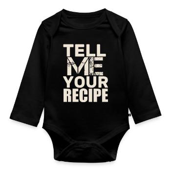 Raconter la recette - Body Bébé bio manches longues - noir - Devant