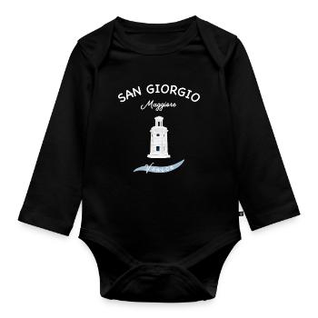Venise, Phare de San Giorgio Maggiore, Italie - Body Bébé bio manches longues - noir - Devant