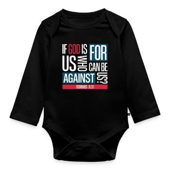 God for us (dark) - Organic Longsleeve Baby Bodysuit - black - Front
