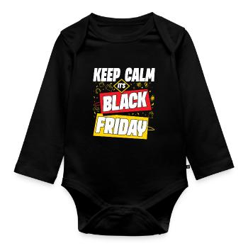 Keep Calm It's Black Friday - Baby Bio-Langarm-Body - Schwarz - Vorne