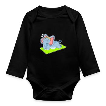 Gymnastique d’entraînement d’éléphants Fitness - Body Bébé bio manches longues - noir - Devant