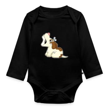 Os de chien - Body Bébé bio manches longues - noir - Devant