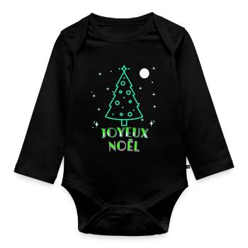 FROHE WEIHNACHTEN - Baby Bio-Langarm-Body - Schwarz - Vorne