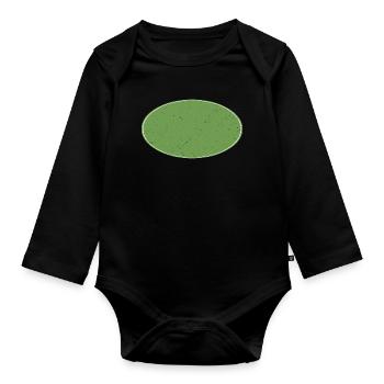 Ovaler Background schmutzig grün - Baby Bio-Langarm-Body - Schwarz - Vorne