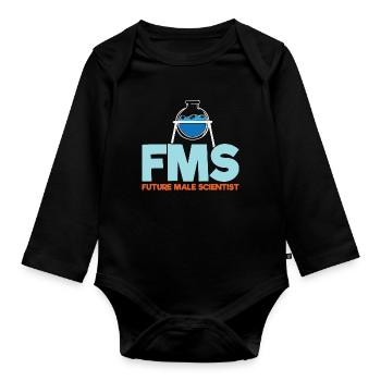 Futur scientifique masculin - Body Bébé bio manches longues - noir - Devant