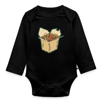 Asia Nudeln - Baby Bio-Langarm-Body - Schwarz - Vorne