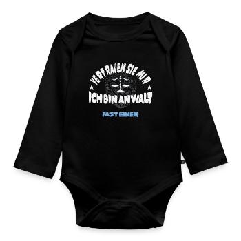 Fast ein Anwalt - Baby Bio-Langarm-Body - Schwarz - Vorne