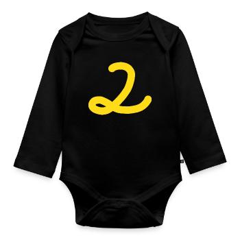 2 Numéro deux - Body Bébé bio manches longues - noir - Devant