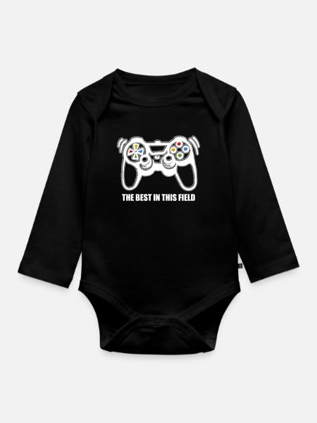 Spielkonsolen-Spieler - Baby Bio-Langarm-Body - Schwarz