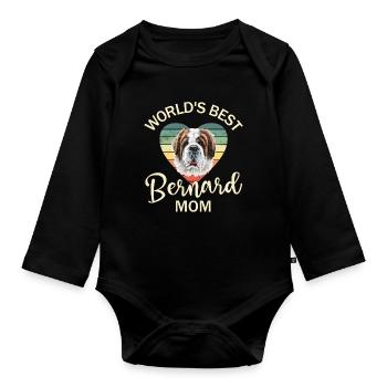 Chien de montagne bernois de Saint-Bernard - Body Bébé bio manches longues - noir - Devant