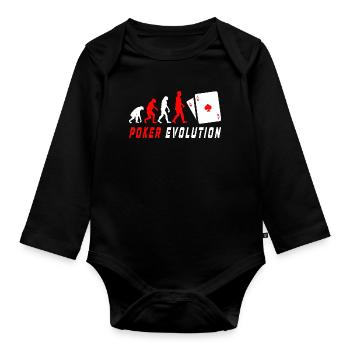 Évolution du poker - Body Bébé bio manches longues - noir - Devant