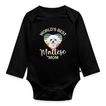 Chien maltais - Body Bébé bio manches longues - noir - Devant