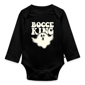 Bocce King Boules Bal Halloween Costume Boule Bocce - Body Bébé bio manches longues - noir - Devant