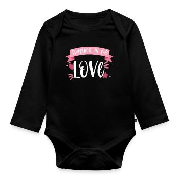 Baton Twirling Sports Passion Gift - Organic Longsleeve Baby Bodysuit - black - Front