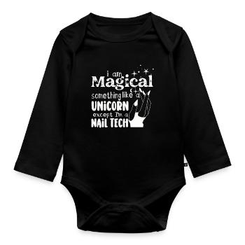 Je suis un peu une technicienne ongulaire magique - Body Bébé bio manches longues - noir - Devant
